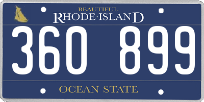 RI license plate 360899