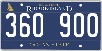 RI license plate 360900