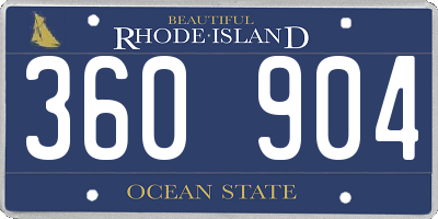RI license plate 360904