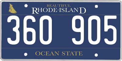 RI license plate 360905