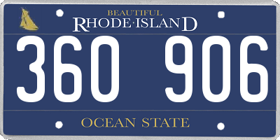 RI license plate 360906