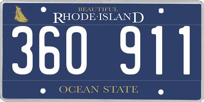 RI license plate 360911