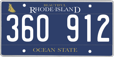 RI license plate 360912