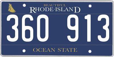 RI license plate 360913