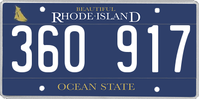 RI license plate 360917