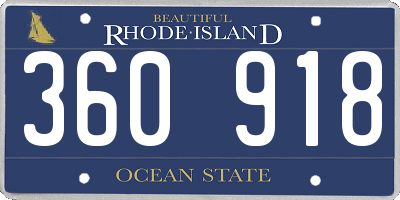 RI license plate 360918