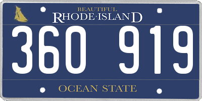 RI license plate 360919