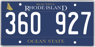 RI license plate 360927