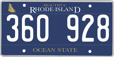 RI license plate 360928