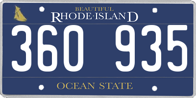 RI license plate 360935