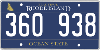 RI license plate 360938