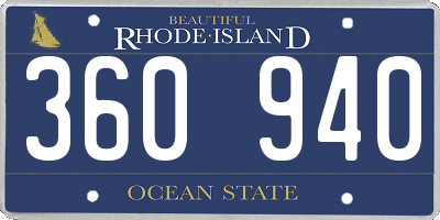 RI license plate 360940