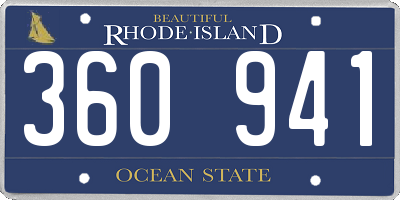 RI license plate 360941