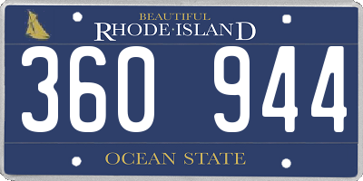 RI license plate 360944