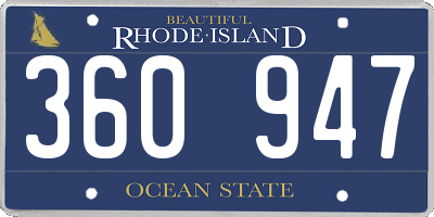 RI license plate 360947
