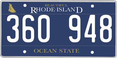 RI license plate 360948