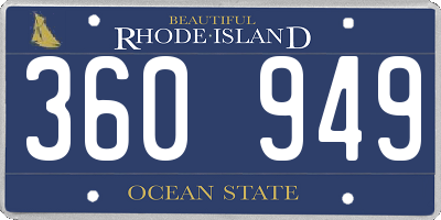 RI license plate 360949