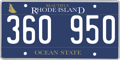 RI license plate 360950