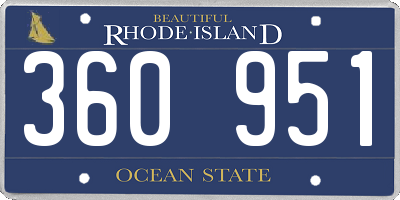 RI license plate 360951