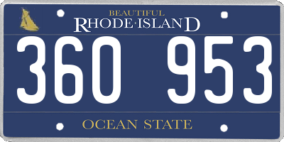 RI license plate 360953