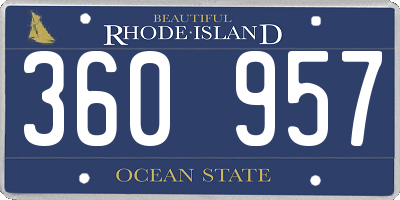 RI license plate 360957