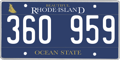 RI license plate 360959