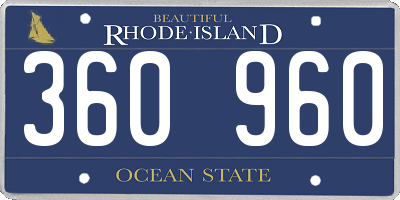 RI license plate 360960