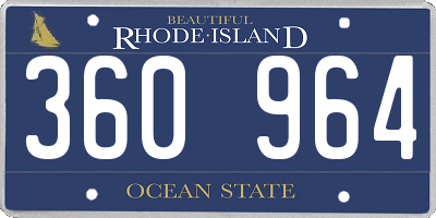 RI license plate 360964