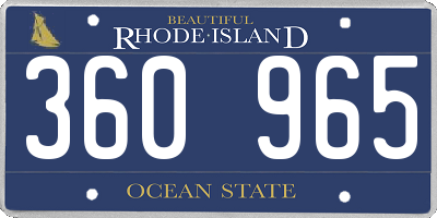 RI license plate 360965