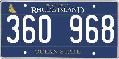 RI license plate 360968