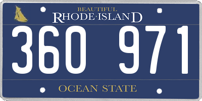 RI license plate 360971