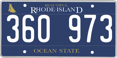 RI license plate 360973