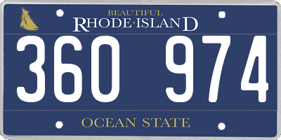RI license plate 360974