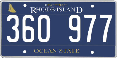 RI license plate 360977