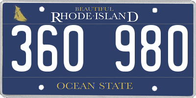 RI license plate 360980