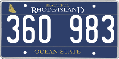 RI license plate 360983