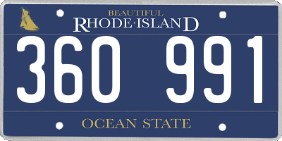 RI license plate 360991