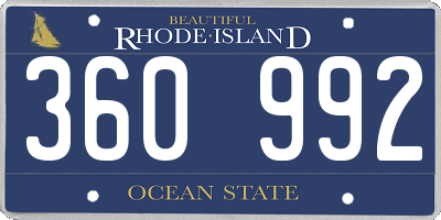 RI license plate 360992