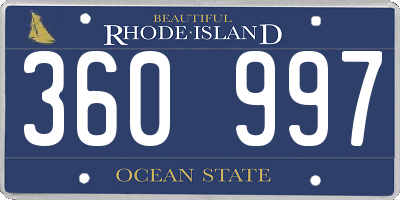 RI license plate 360997