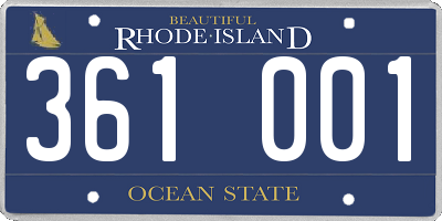 RI license plate 361001