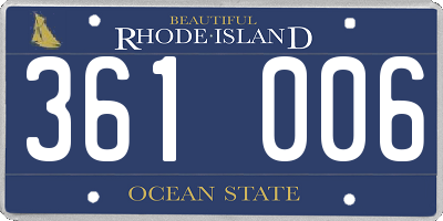 RI license plate 361006
