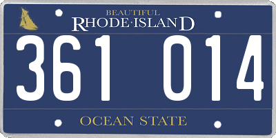RI license plate 361014