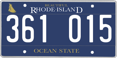 RI license plate 361015