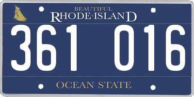 RI license plate 361016