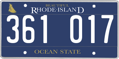 RI license plate 361017