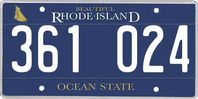RI license plate 361024