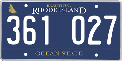 RI license plate 361027