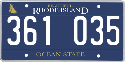 RI license plate 361035