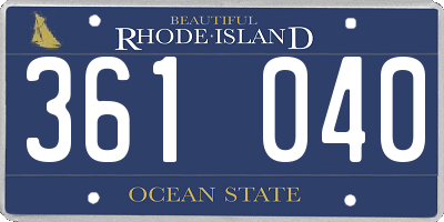 RI license plate 361040