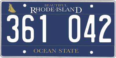 RI license plate 361042
